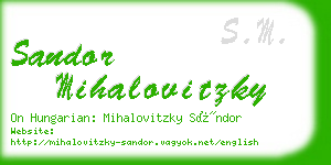 sandor mihalovitzky business card